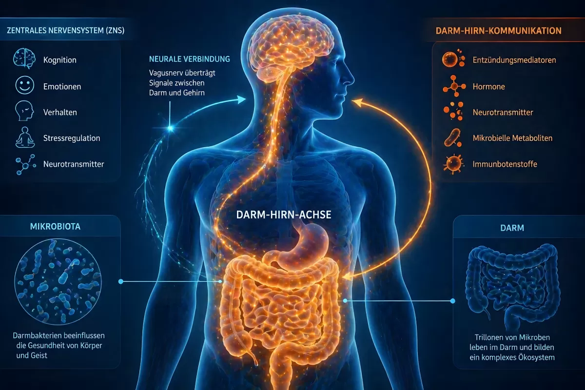 Parkinson Darm-Hirn-Achse: medizinische Illustration und Nervensystem