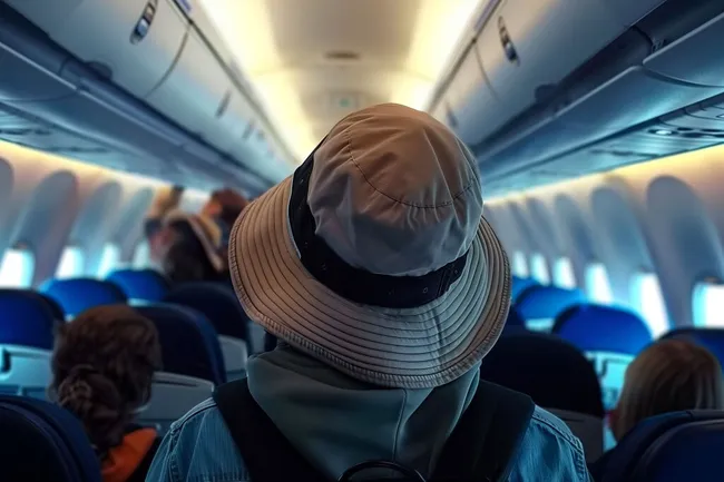 Passagier im Flugzeuginneren