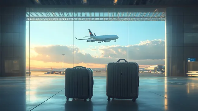 Passagierflugzeug am Flughafen bei Sonnenaufgang