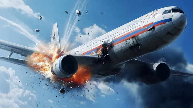 Passagierflugzeug explodiert in der Luft - Dramatische Luftbildaufnahme