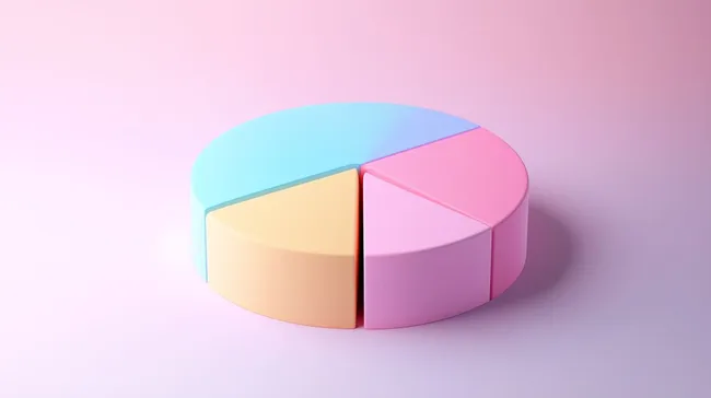 Pastellfarbene 3D-Kuchendiagramm-Illustration