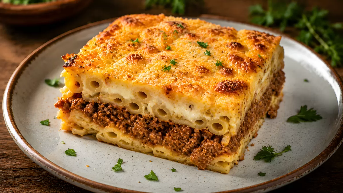 Pastitsio griechischer Nudelauflauf mit Béchamel