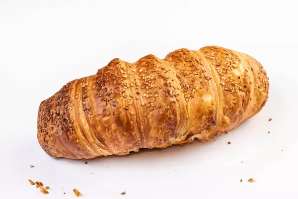 Pastry Bun with Sesame isolated above white background