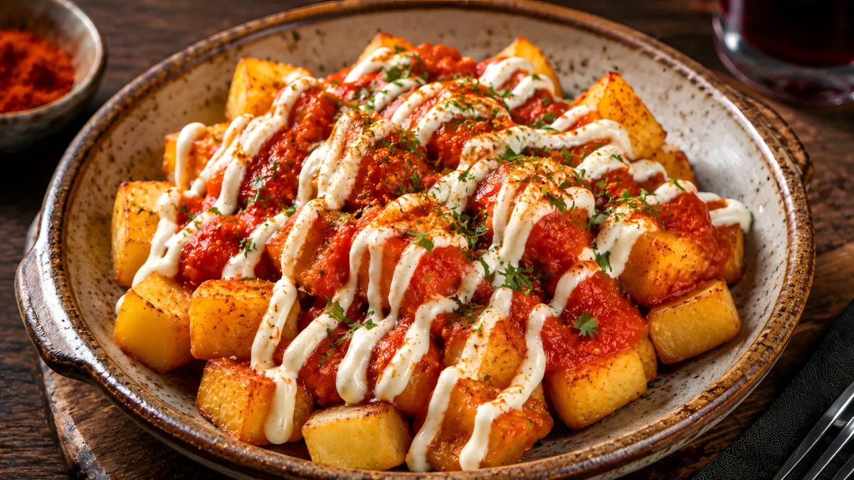 Patatas Bravas mit Tomatensauce und Aioli