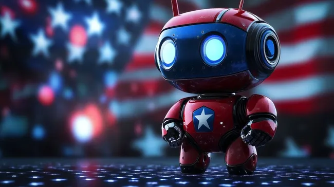 Patriotischer Roboter in den Farben der USA