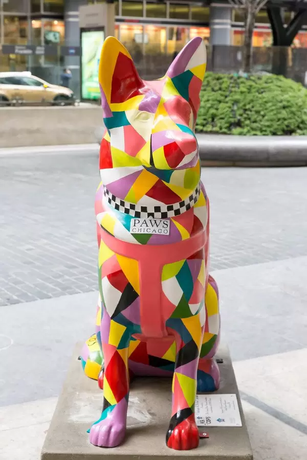 PAWS statue in Chicago, honouring fallen policemen