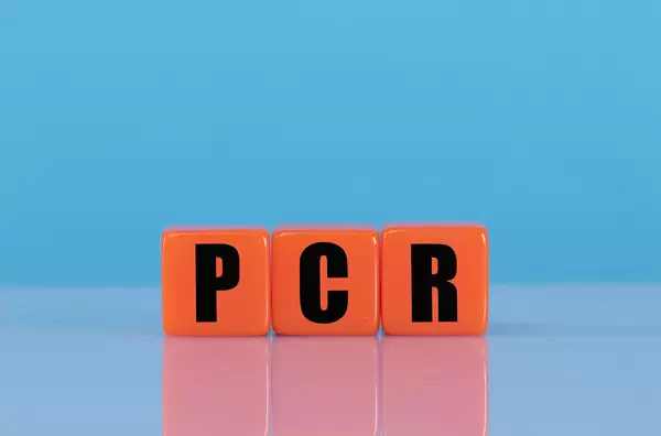 PCR text on orange cubes
