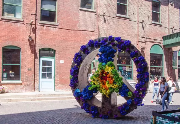 Peace and Love Sign with Flower