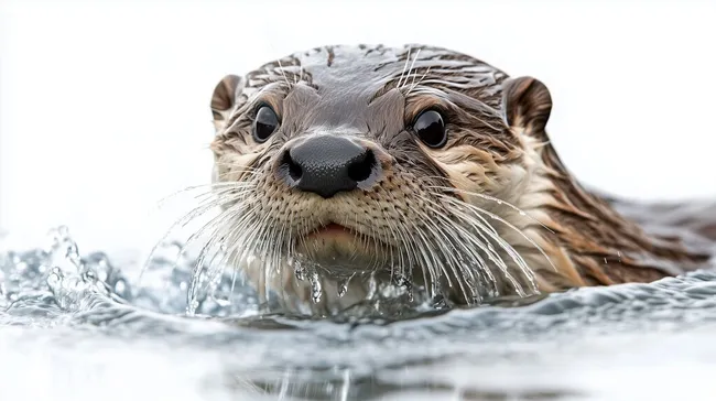 Pelziges Otter-Gesicht im kristallklaren Wasser