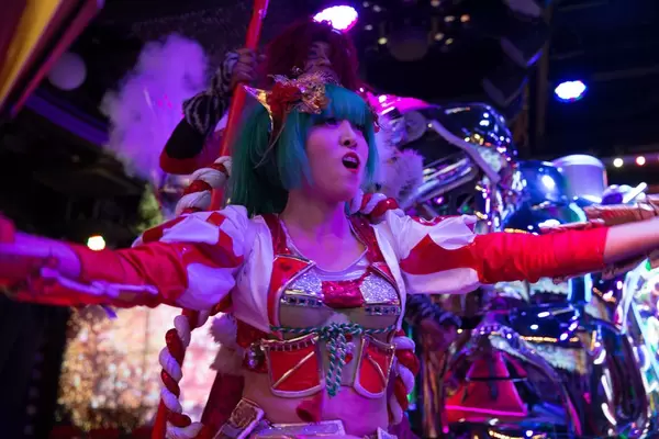 Performer entertaining the audience at the Robot Restaurant in Shinjuku, Tokyo