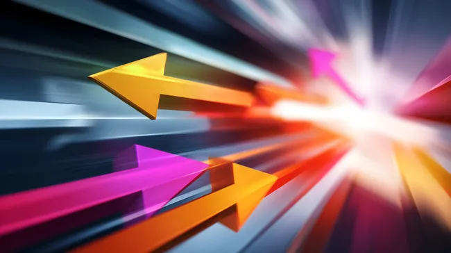 Pfeilförmige Elemente in bunter Dynamik