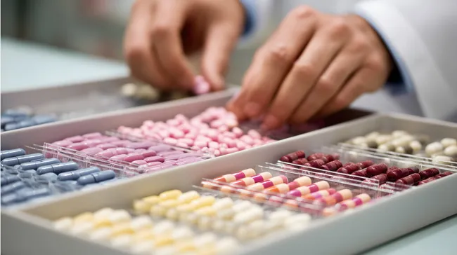 Pharmazeutische Produkte werden sortiert und verpackt