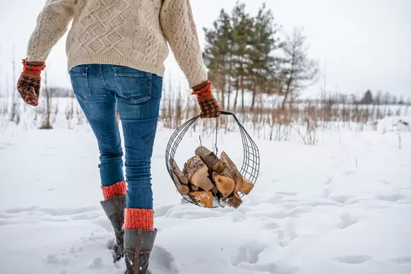 Picking Wood Billets For Fireplace Wintertime.jpg