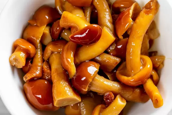 Pickled mushrooms honey agaric close-up (Flip 2019)