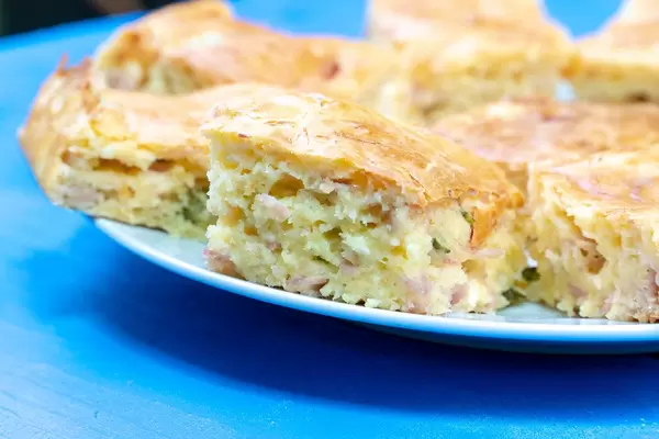 Pie with Cheese and Ham on the plate (Flip 2020)