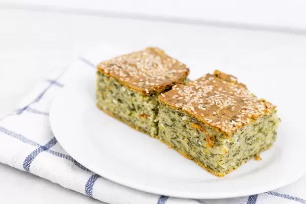 Pie with Spinach served on the plate