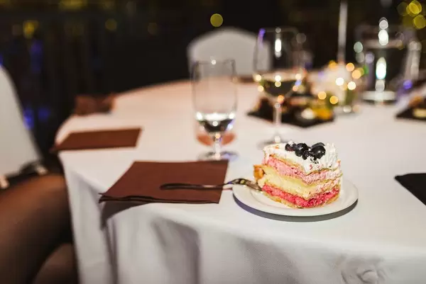 Piece Of Cream Cake With Blueberries On The Table (Flip 2020)