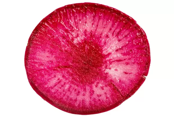 Piece of red radish, top view