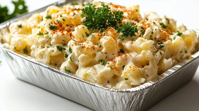 Pikanter Kartoffelsalat in Aluschale