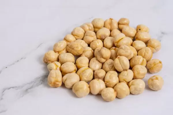 Pile of Chickpeas on the marble table