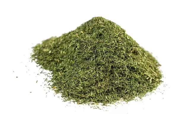 Pile of Dried Dill on the white background