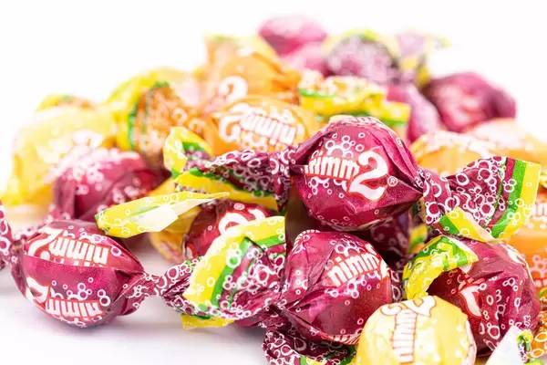Pile of Fruit Candies in macro image