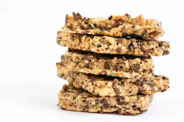 Pile of Gluten Free Crackers with Chia Seeds