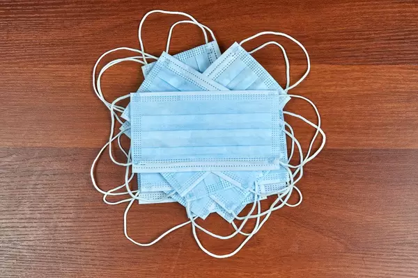 Pile of surgical face masks
