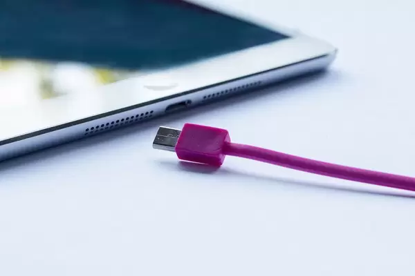 Pink USB cable for smartphone
