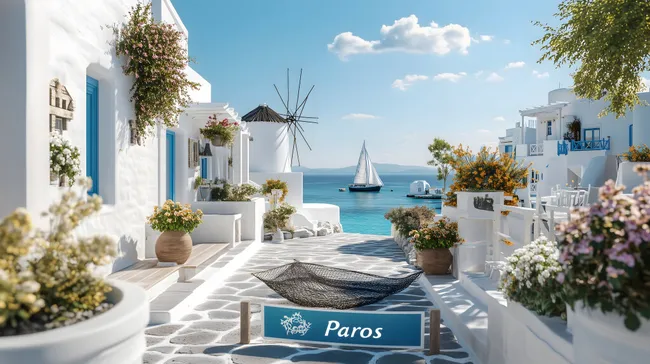 Pittoreskes Griechenland: Traditionelle weiße Häuser, blaue Dächer und ein Hauch von Meer