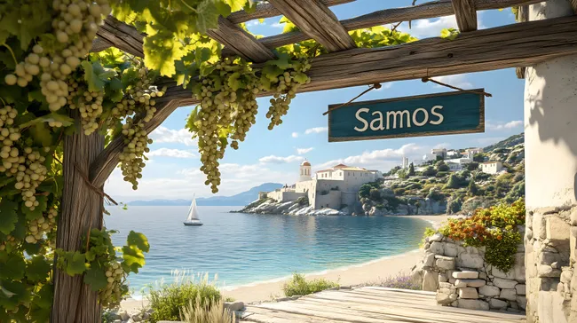 Pittoreskes Weinanbaugebiet auf der griechischen Insel Samos