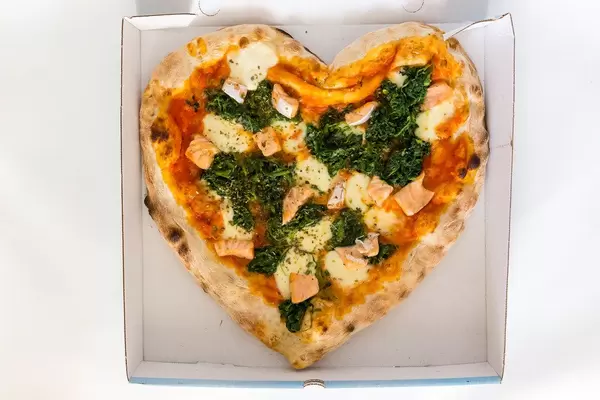 Pizza Box with Salmon Pizza in Heart Shape to #SupportYourLocal