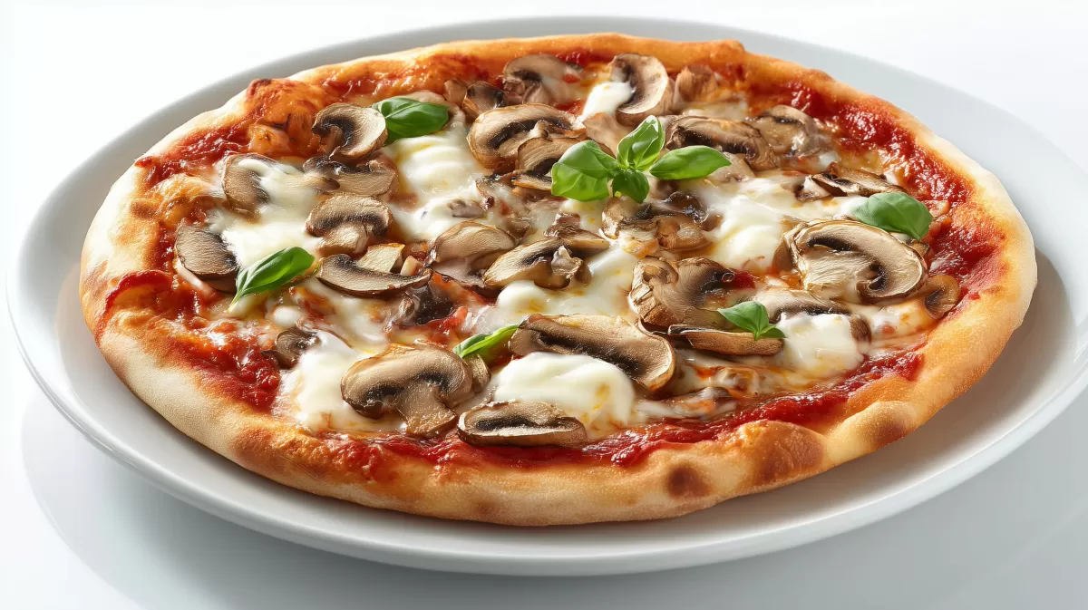 Pizza Funghi mit Champignons und Mozzarella