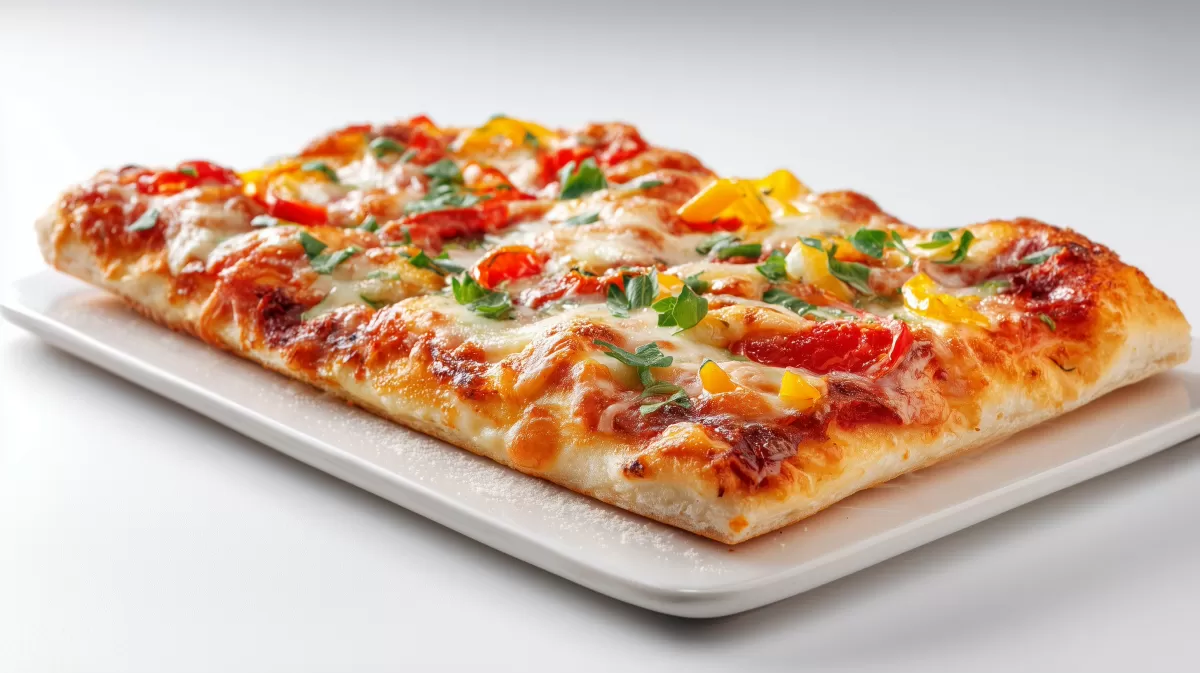 Pizzateig für ein Blech mit Paprika und Käse