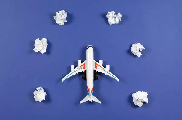 Plane toy on blue sky