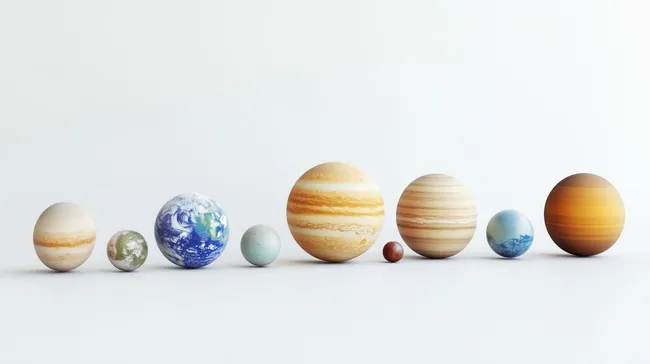 Planeten des Sonnensystems in Reihe - kostenloses Stockfoto