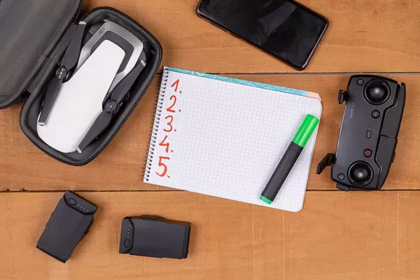 Planning 2021 year concept with drone equipment