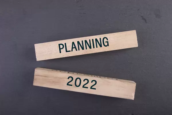 Planning 2022 text on grey background