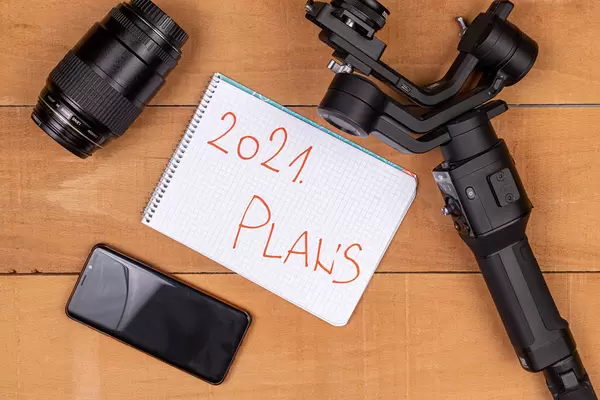 Planning concept of 2021 with Photography equipment