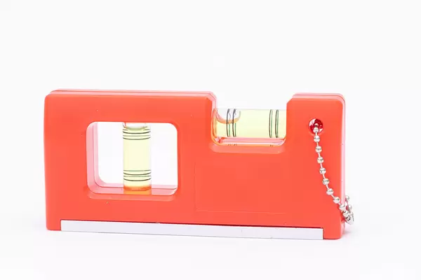 Plastic Level with Bubbles isolated above white background