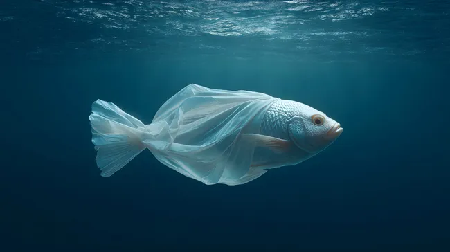 Plastikfisch im Ozean - Symbolbild für Umweltschutz