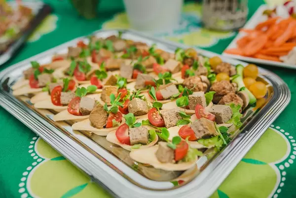Plate Of Duck Pate Canape With Tomatoes (Flip 2019)