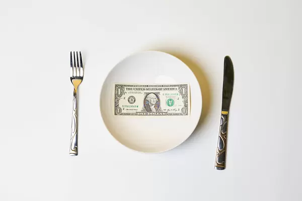 Plate with dollar bill