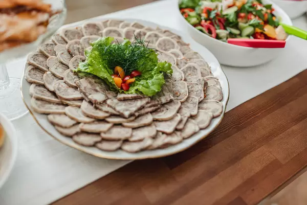 Plate With Meat On The Table