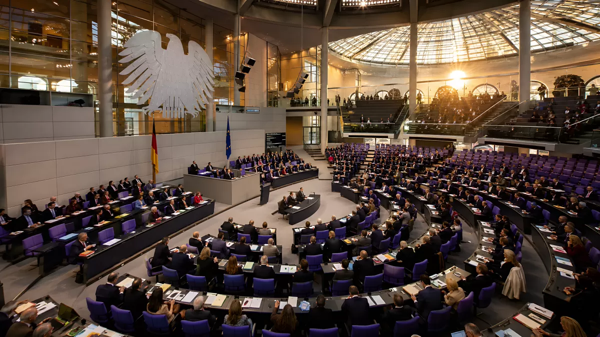 Plenarsaal des Deutschen Bundestages in Berlin