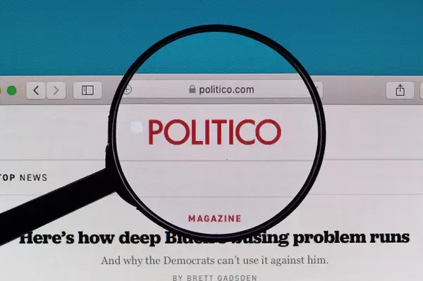 Politico logo under magnifying glass