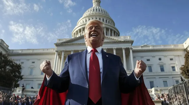 Politiker mit geballten Fäusten vor US-Kapitol