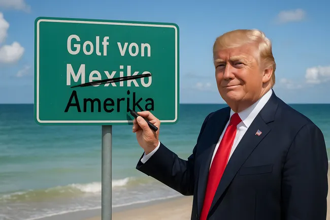 Politiker verändert Ortsschild am Golf von Mexiko zu 'Golf von Amerika'