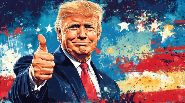 Politisch-patriotisches Porträt von Donald Trump