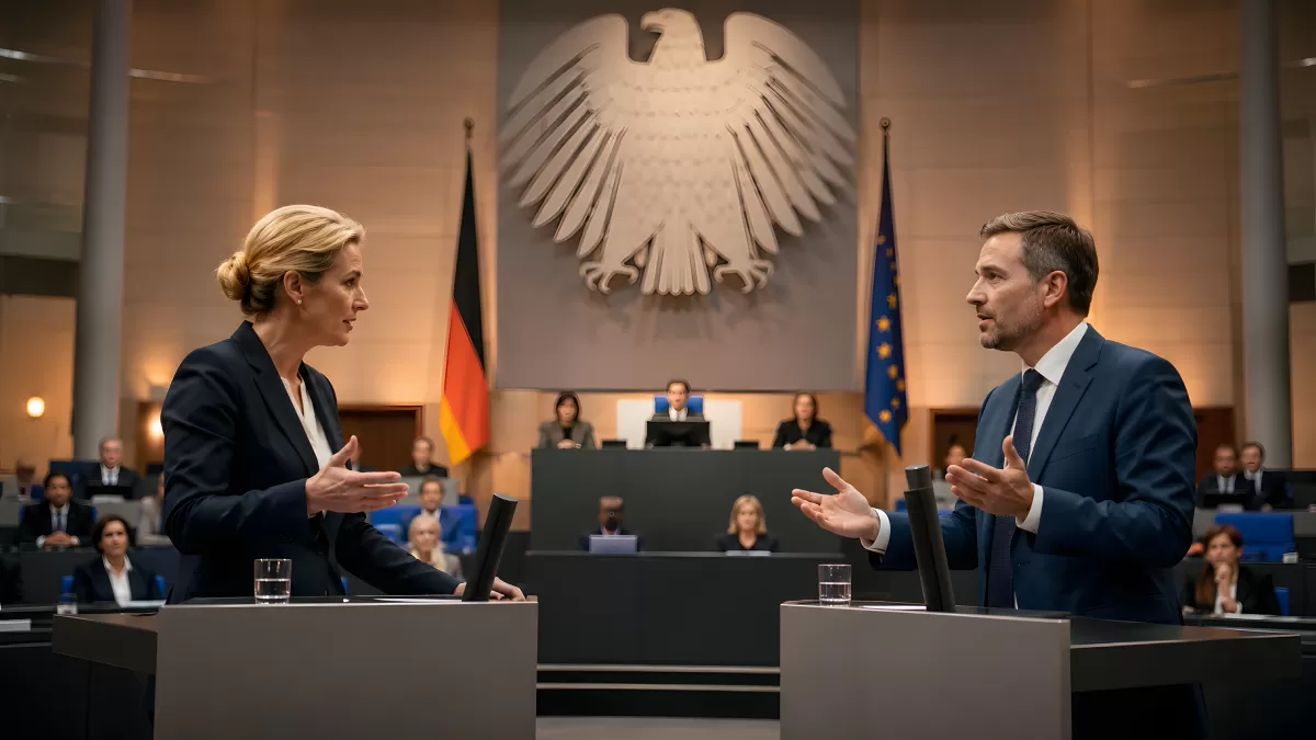 Politische Debatte im Deutschen Bundestag